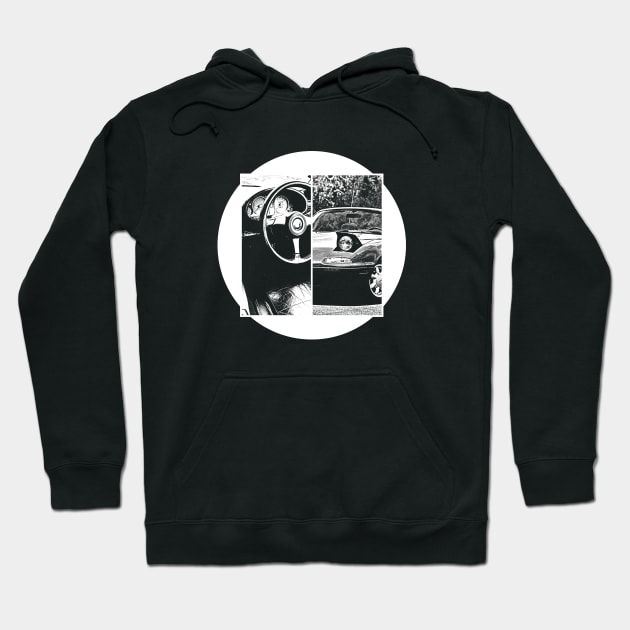 Mazda Miata MX-5 NA Black 'N White 5 (BLACK VERSION) Hoodie by Cero